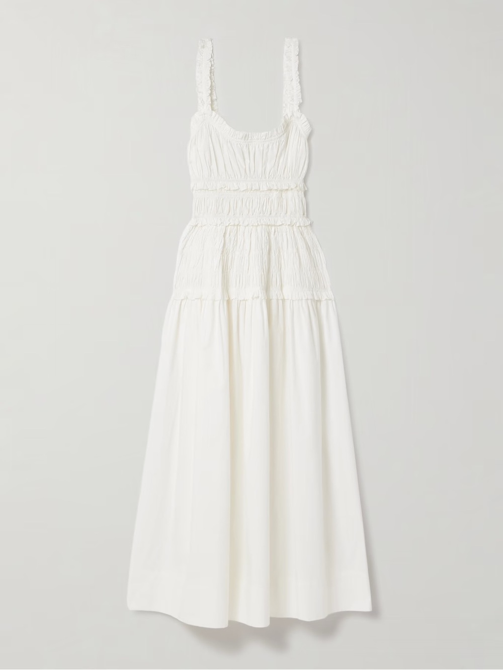 NEW DÔEN Marianne Organic Cotton Poplin Midi Dress In Salt Size L - Picture 13 of 13